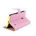 Nokia Lumia 520 - Genuine Leather Flip Stand Protective Phone Cover Case Wallet - Pink